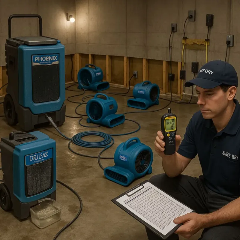 Structural Drying and Dehumidification process in Ellettsville, IN